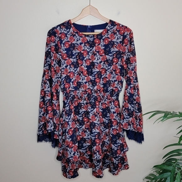 Altar'd State Boho Floral Dress with Statement Sleeves & Lace Details Size Small - Picture 1 of 6